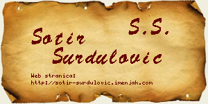 Sotir Surdulović vizit kartica